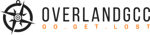 Logo featuring a compass illustration on the left and the text OVERLANDGCC in bold black letters. Below, the phrase GO. GET. LOST is written in bold orange letters.